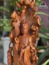 Tượng Phật Bà Quan Âm Gỗ Sưa Cao 60 Ngang 25 Sâu 22 (cm)