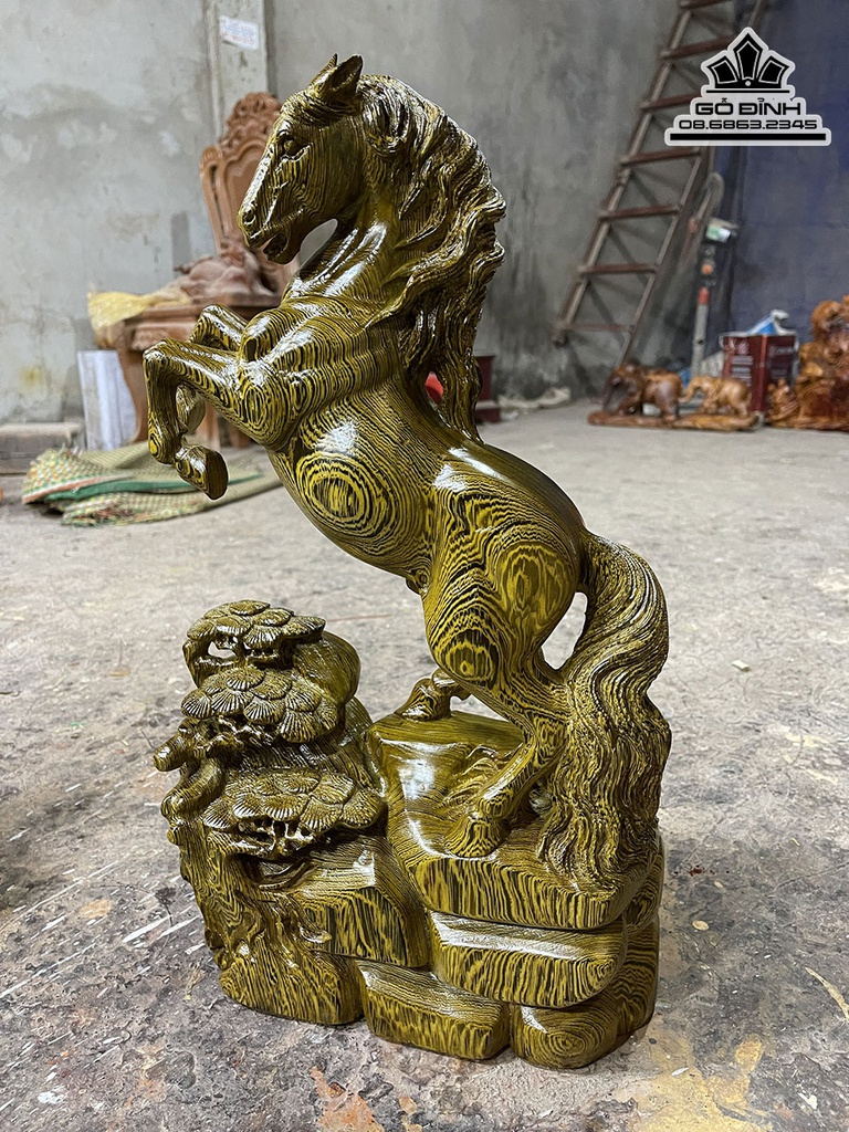 Tượng Ngựa Phong Thủy (Nhất Mã) Gỗ Mun Cao 50 Ngang 29 Sâu 9 (cm) 2