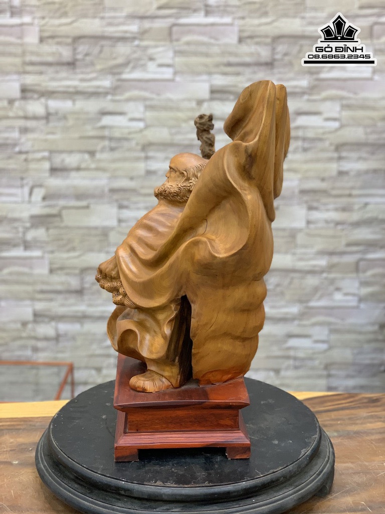Tượng Đạt Ma Sư Tổ Xuất Quyền Gỗ Ngọc Am Cao 50 Ngang 44 Sâu 35 (cm) 2