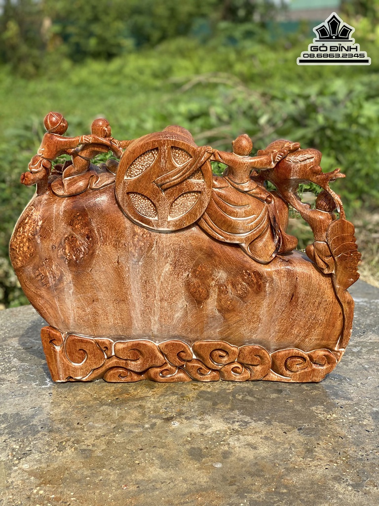 Tượng Phật Di Lặc Ngũ Phúc Gỗ Hương Cao 46 Ngang 60 Sâu 28 (cm) 2