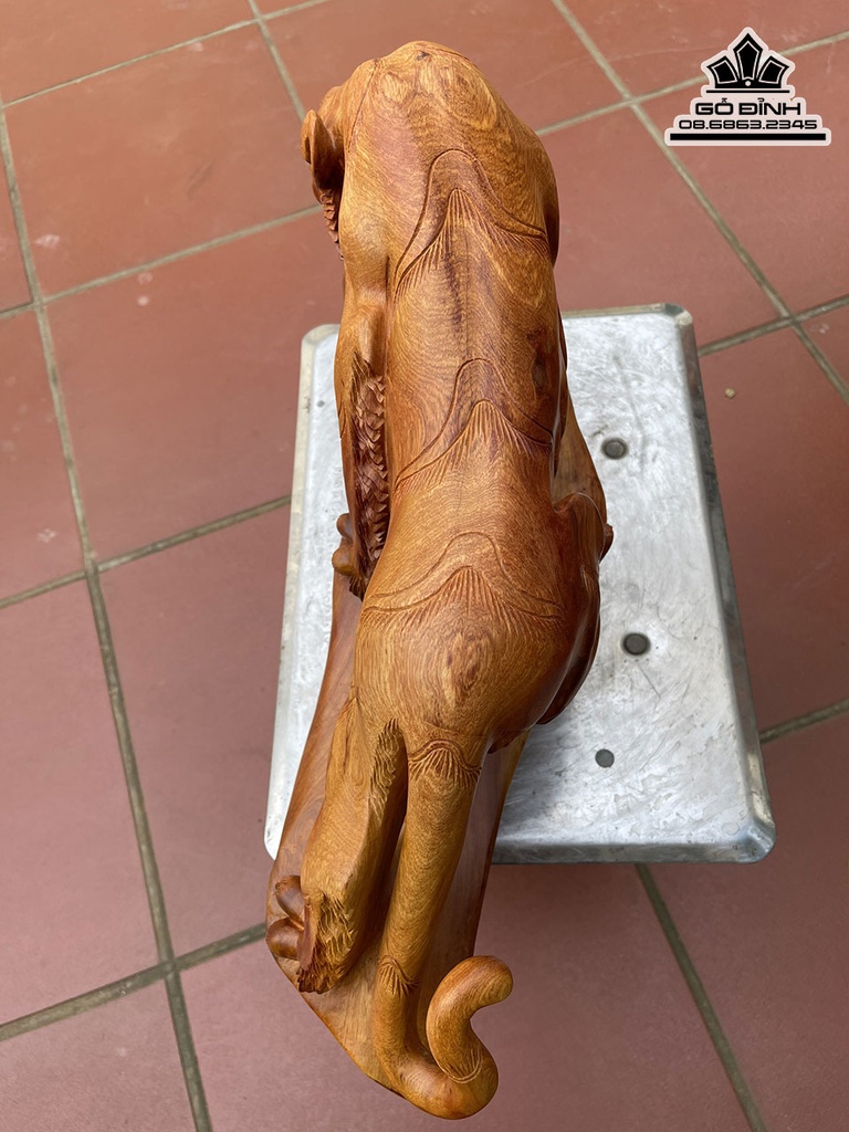 Tượng Hổ Gỗ Hương Việt Cao 32 Ngang 63 Sâu 18 (cm) 3
