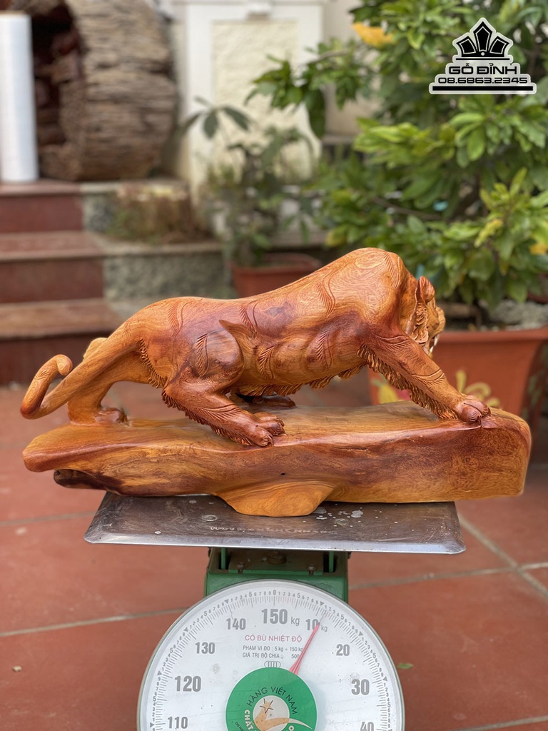 Tượng Hổ Gỗ Hương Việt Cao 32 Ngang 63 Sâu 18 (cm) 4