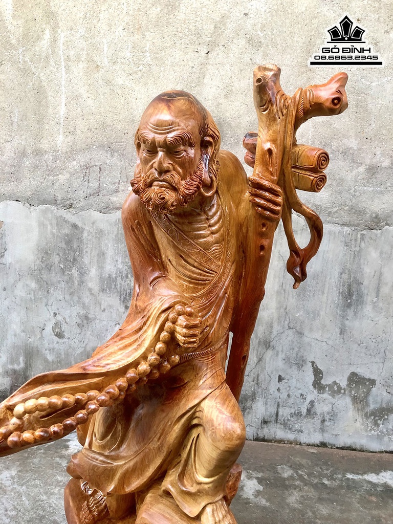 Tượng Đạt Ma Sư Tổ Gỗ Hương Việt Cao 89 Ngang 45 Sâu 40 (cm) 0