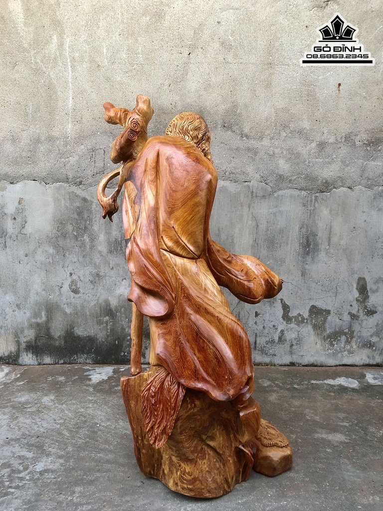 Tượng Đạt Ma Sư Tổ Gỗ Hương Việt Cao 89 Ngang 45 Sâu 40 (cm)3