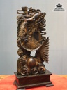 Tượng Cá Chép Hóa Rồng Gỗ Mun Hoa Cao 70 Ngang 29 Sâu 11 (cm) 1