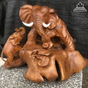 Tượng Voi Mẫu Tử Gỗ Hương Việt Cao 46 Ngang 60 Sâu 46 (cm) 1