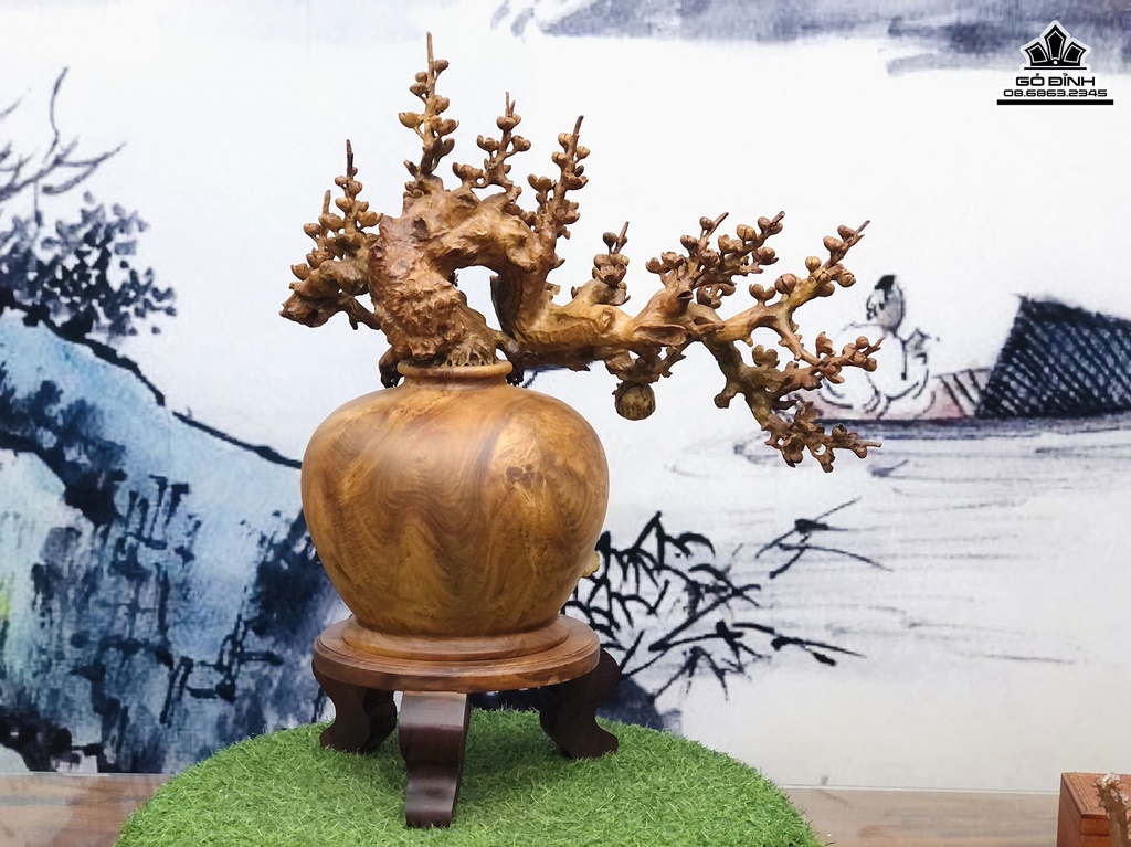 Bình Mai Điểu Gỗ Hương Cao 63 Ngang 57 Sâu 30 (cm)1