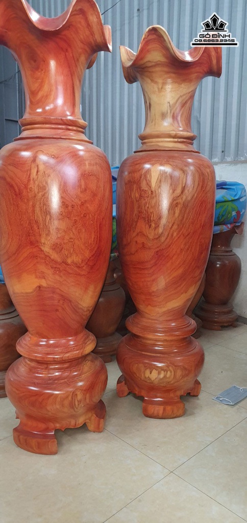 Cặp Lục Bình Gỗ Hương Cao 137 Đường Kính 40 (cm) 0