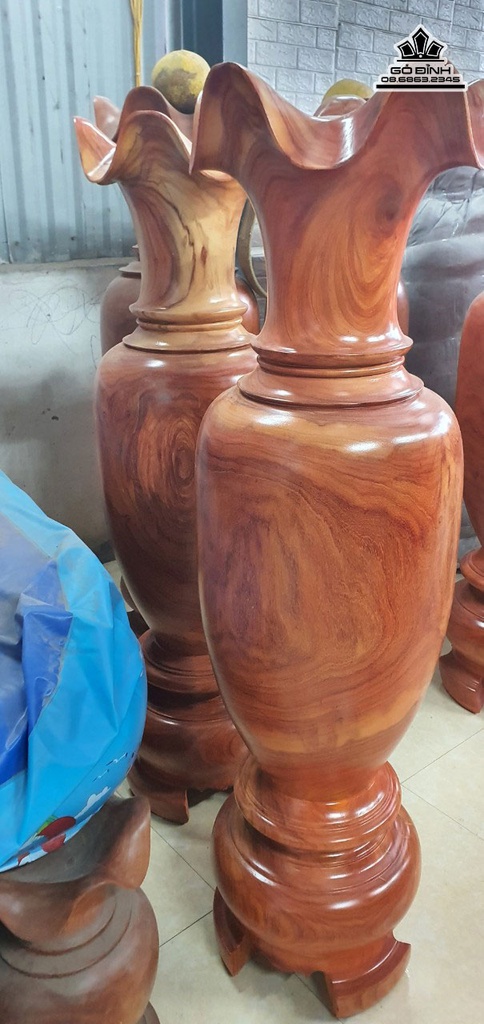 Cặp Lục Bình Gỗ Hương Cao 137 Đường Kính 40 (cm) 2