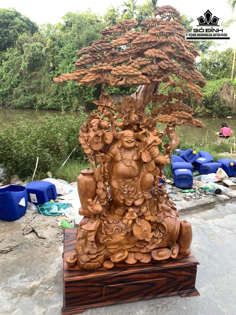 Tượng Cụ Di Lặc Ngũ Phúc Cả Kỷ Cao 215 Rộng 112 Sâu 62 (cm) 1