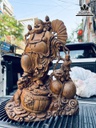 Tượng Phật Di Lặc Gỗ Bách Xanh Cao 79 Ngang 60 Sâu 28 (cm) 9