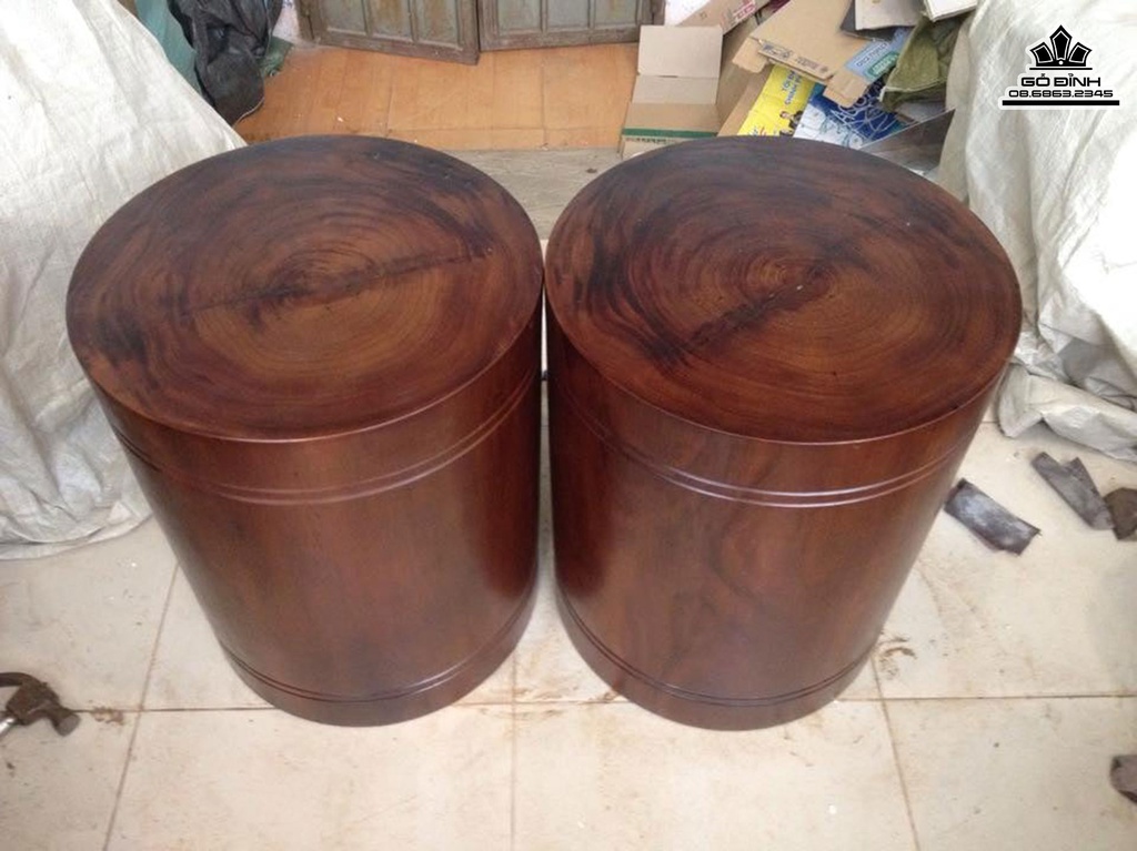 Cặp Đôn Trụ Gỗ Lim Cao 48 Mặt 40-39 (cm) DL175 0