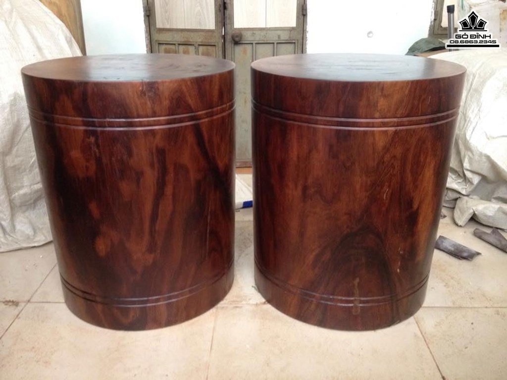 Cặp Đôn Trụ Gỗ Lim Cao 48 Mặt 40-39 (cm) DL1755