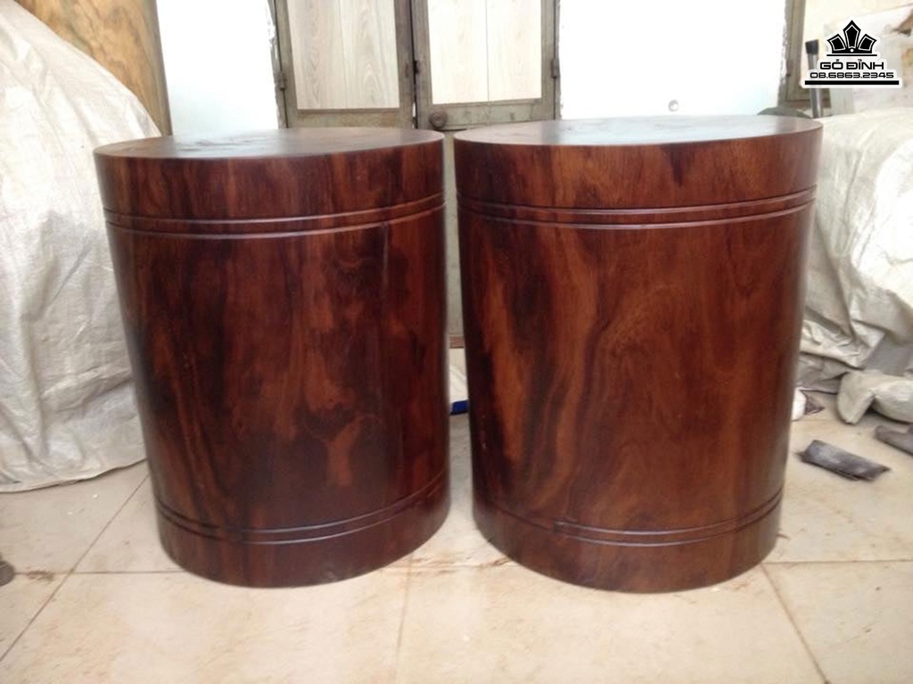 Cặp Đôn Trụ Gỗ Lim Cao 48 Mặt 40-39 (cm) DL175