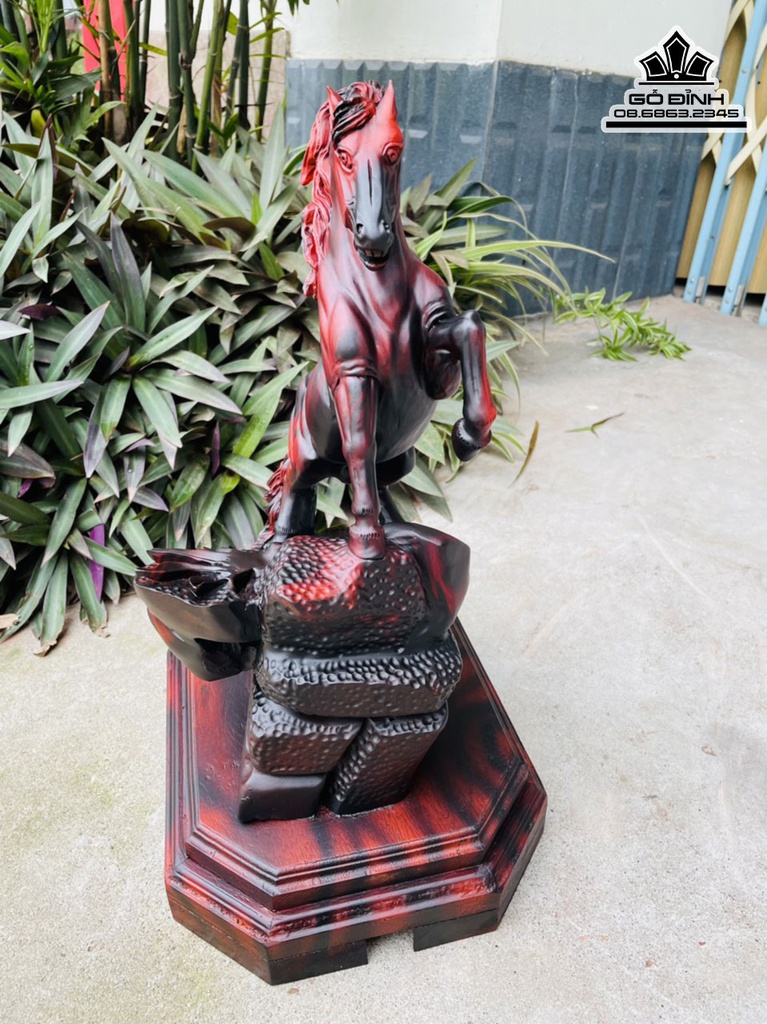 Tượng Ngựa Gỗ Trắc Việt Cao Kỷ 46 Ngang 27 Sâu 21 (cm) 0