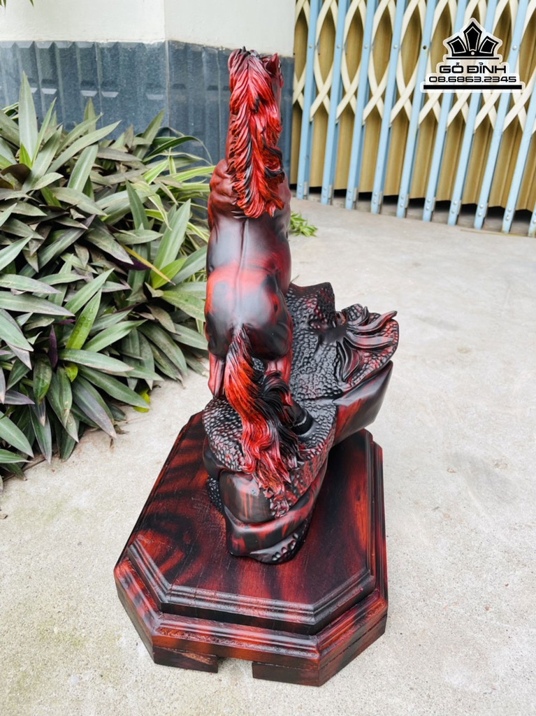 Tượng Ngựa Gỗ Trắc Việt Cao Kỷ 46 Ngang 27 Sâu 21 (cm) 1