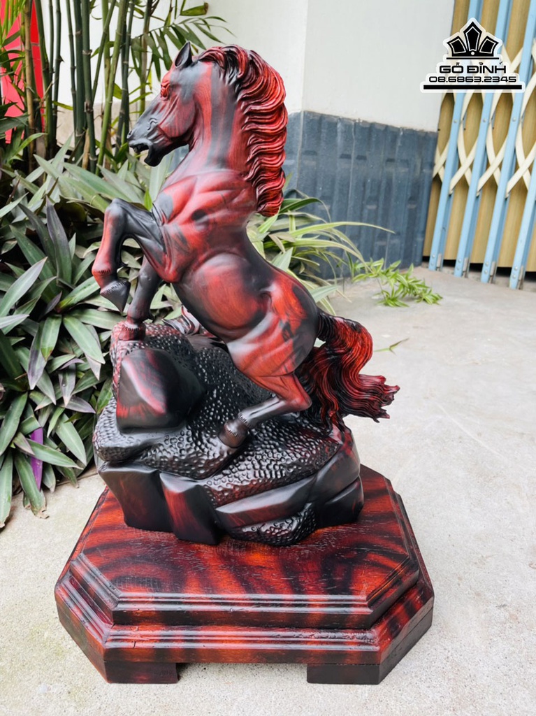 Tượng Ngựa Gỗ Trắc Việt Cao Kỷ 46 Ngang 27 Sâu 21 (cm) 2