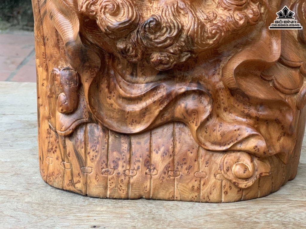 Tượng Đạt Ma Sư Tổ Gỗ Nu Ngọc Am Cao 26 Ngang 23 sâu 8 (cm) 0