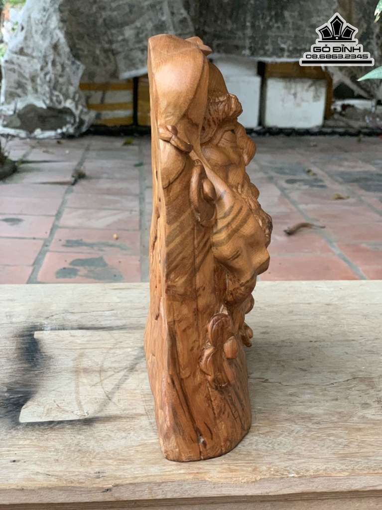 Tượng Đạt Ma Sư Tổ Gỗ Nu Ngọc Am Cao 26 Ngang 23 sâu 8 (cm) 1