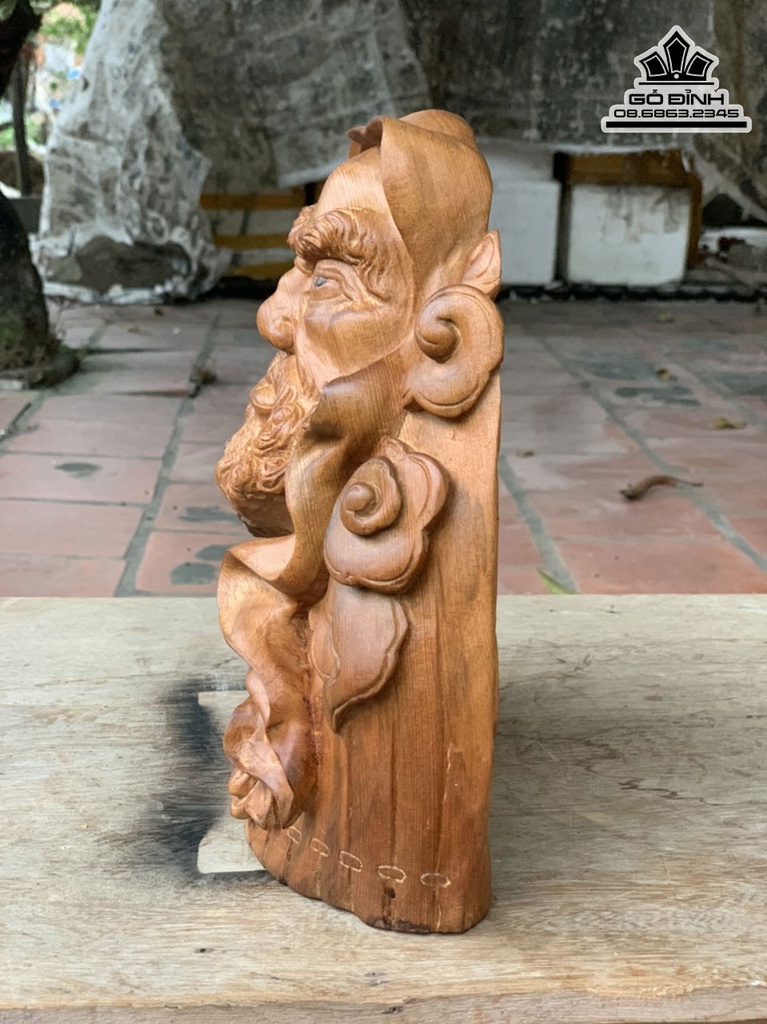 Tượng Đạt Ma Sư Tổ Gỗ Nu Ngọc Am Cao 26 Ngang 23 sâu 8 (cm) 2