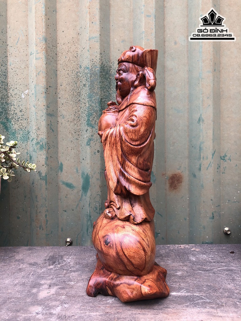 Tượng Thần Tài Gỗ Sưa Cao 30 Ngang 19 Sâu 8 (cm) 1