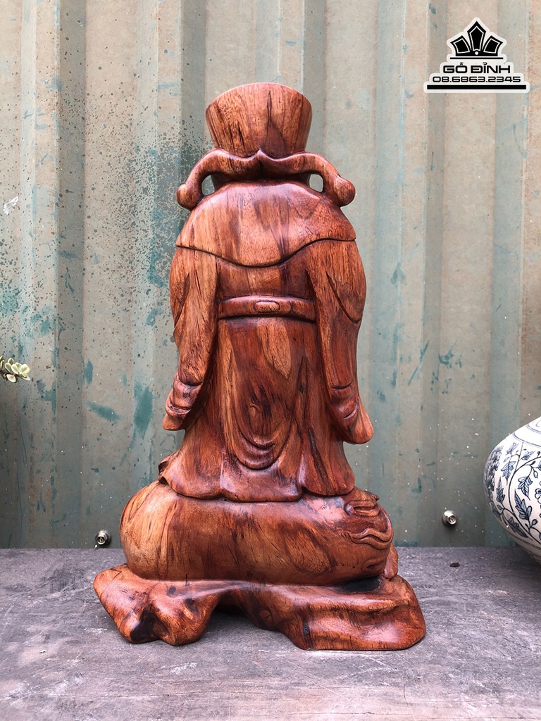 Tượng Thần Tài Gỗ Sưa Cao 30 Ngang 19 Sâu 8 (cm) 2