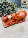 Tượng Heo Phú Quý Gỗ Hương Việt Cao 18 Ngang 42 Sâu 18 (cm)3