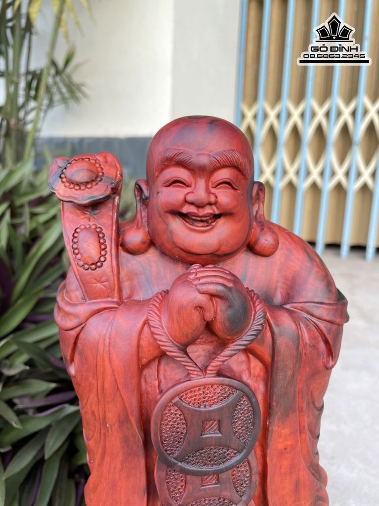 Tượng Phật Di Lặc Gỗ Trắc Việt Cao 42 Ngang 22 Sâu 16 (cm) 0