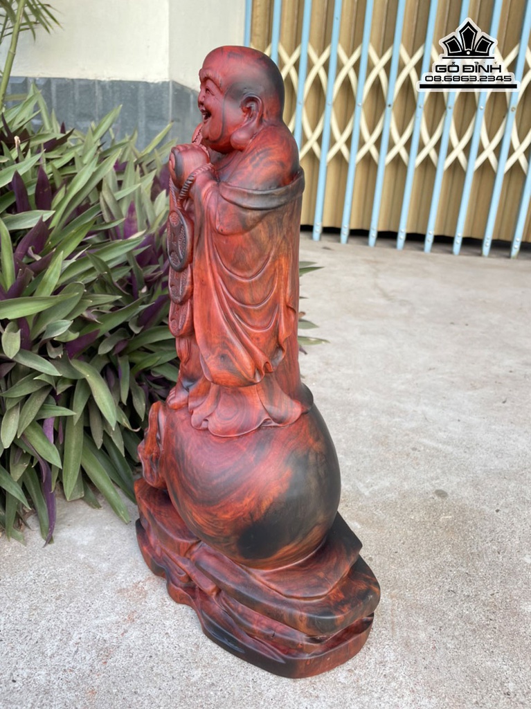 Tượng Phật Di Lặc Gỗ Trắc Việt Cao 42 Ngang 22 Sâu 16 (cm)2