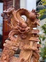 Tượng Cá Chép Hóa Rồng Gỗ Hương Việt Cả Kỷ Cao 117 Rộng 57 Sâu 35 (cm)