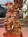 Tượng Cá Chép Hóa Rồng Gỗ Hương Việt Cả Kỷ Cao 117 Rộng 57 Sâu 35 (cm)