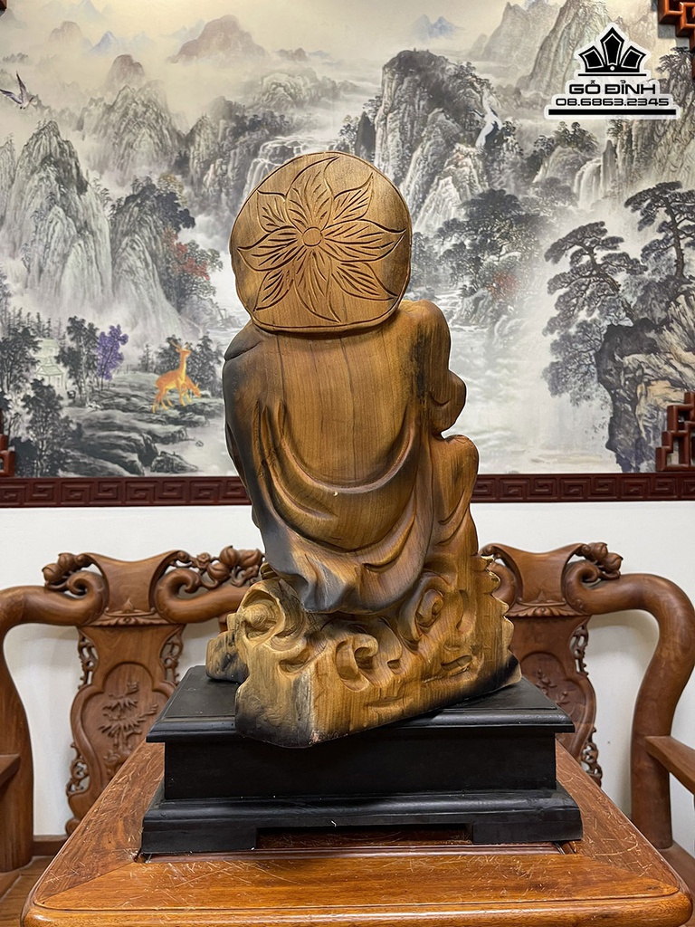 Tượng Phật Di Lặc Gỗ Ngọc Am Cao 46 Ngang 30 Sâu 28 (cm) 0