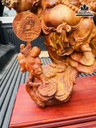 Tượng Di Lặc Ngũ Phúc Đứng Gánh Đào Gỗ Nu Hương Cao 71 Ngang 63 Sâu 23 (cm) 2