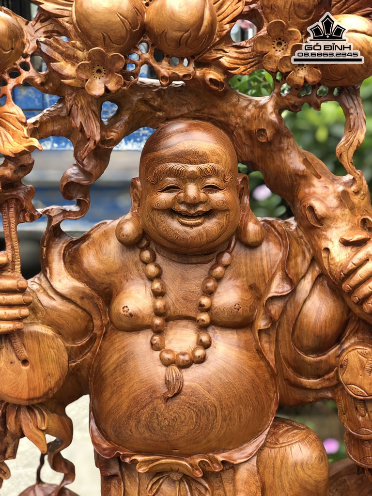 Tượng Phật Di Lặc Tam Phúc Gỗ Hương Việt Cao Cả Kỷ 118 Ngang 75 Sâu 40 (cm) 0