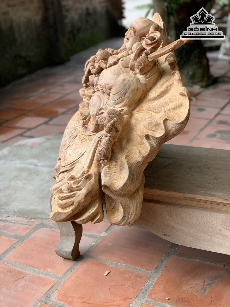 Tượng Phật Di Lặc Nhị Phúc Gỗ Ngọc Am Cao 47  Ngang 75 Sâu 38 (cm) 6