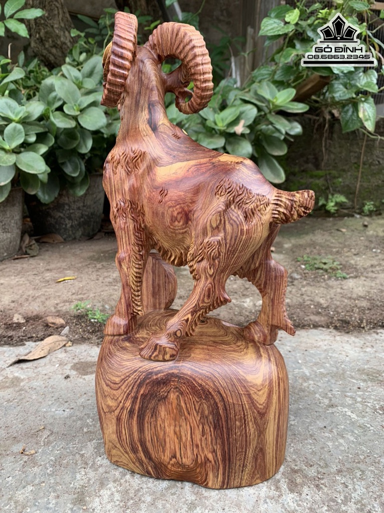 Tượng Dê Gỗ Cẩm Việt Cao 38 Ngang 21 Sâu 16 (cm) 1