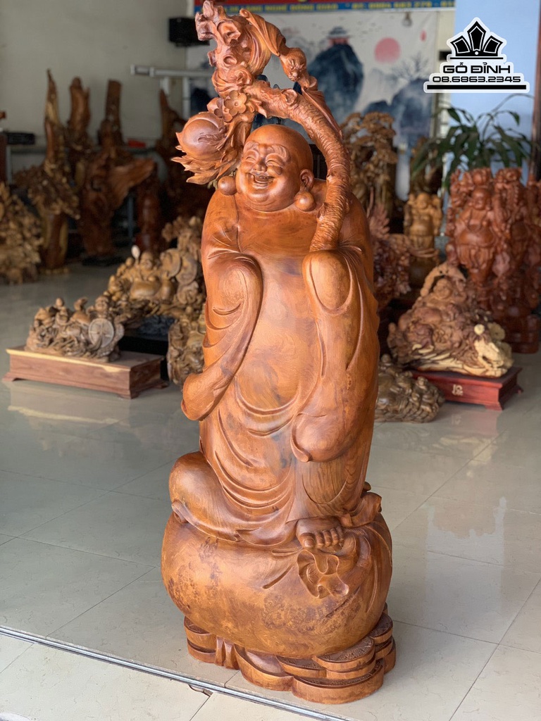 Tượng Phật Di Lặc Gỗ Hương Việt Cao 154 Rộng 54 Sâu 43 (cm) 3