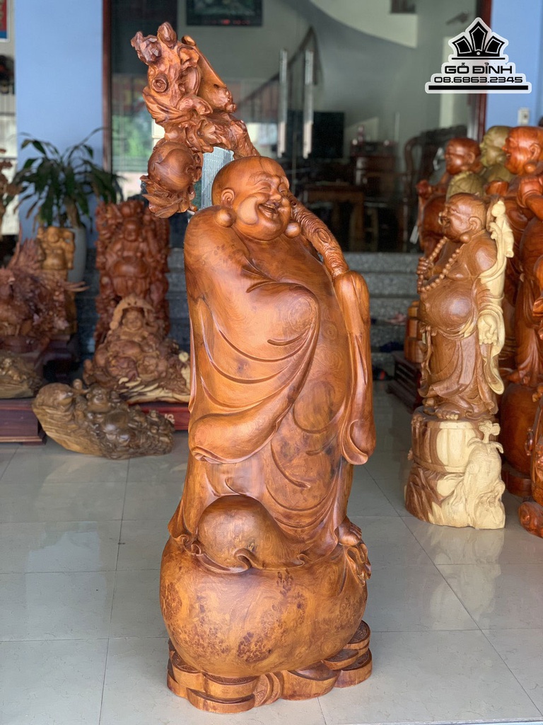 Tượng Phật Di Lặc Gỗ Hương Việt Cao 154 Rộng 54 Sâu 43 (cm) 4