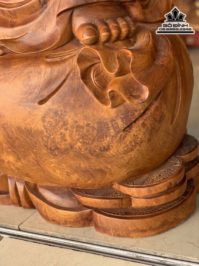 Tượng Phật Di Lặc Gỗ Hương Việt Cao 154 Rộng 54 Sâu 43 (cm)
