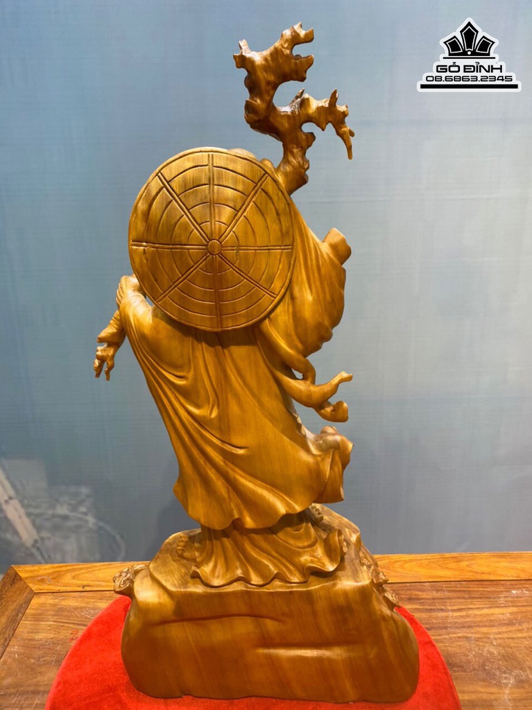 Tượng Đạt Ma Sư Gỗ Ngọc Am Cao 110 Ngang 60 Sâu 30 (cm) 0