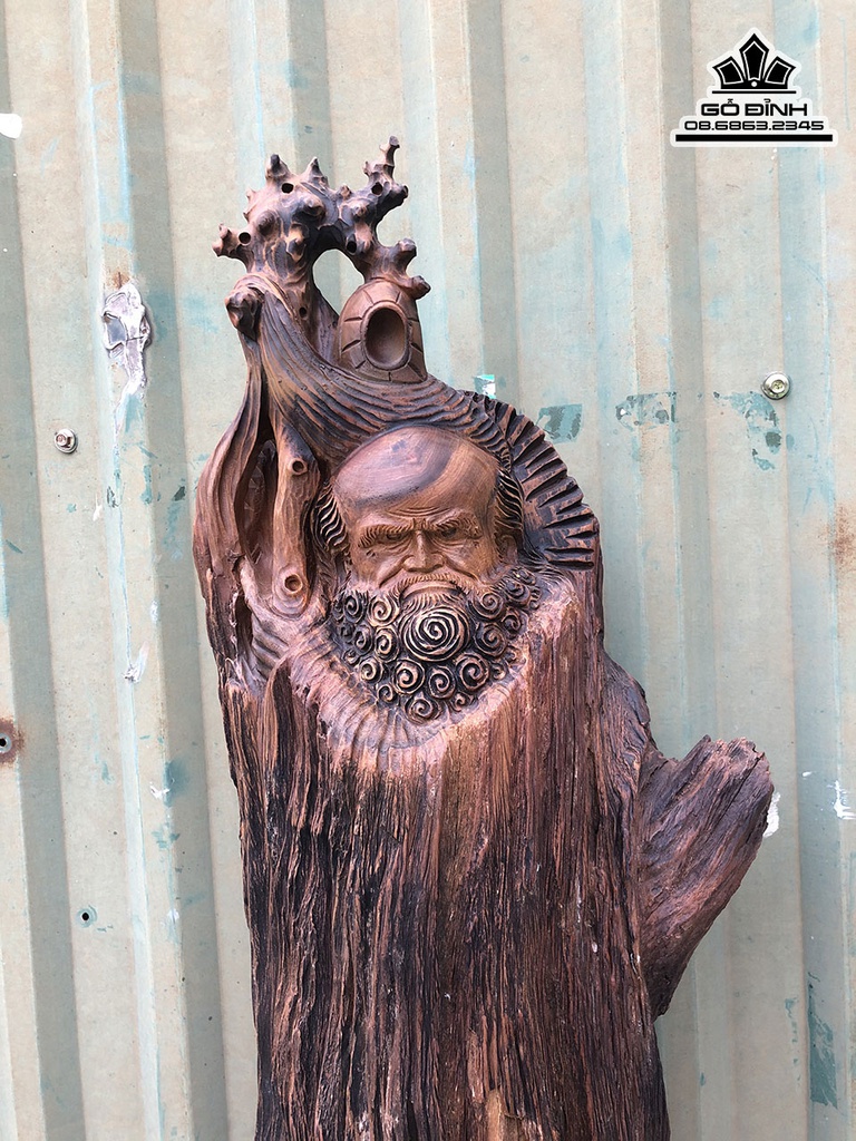 Tượng Đạt Ma Sư Gỗ Bách Xanh Cao 94 Ngang 26 Sâu 15 (cm) 2