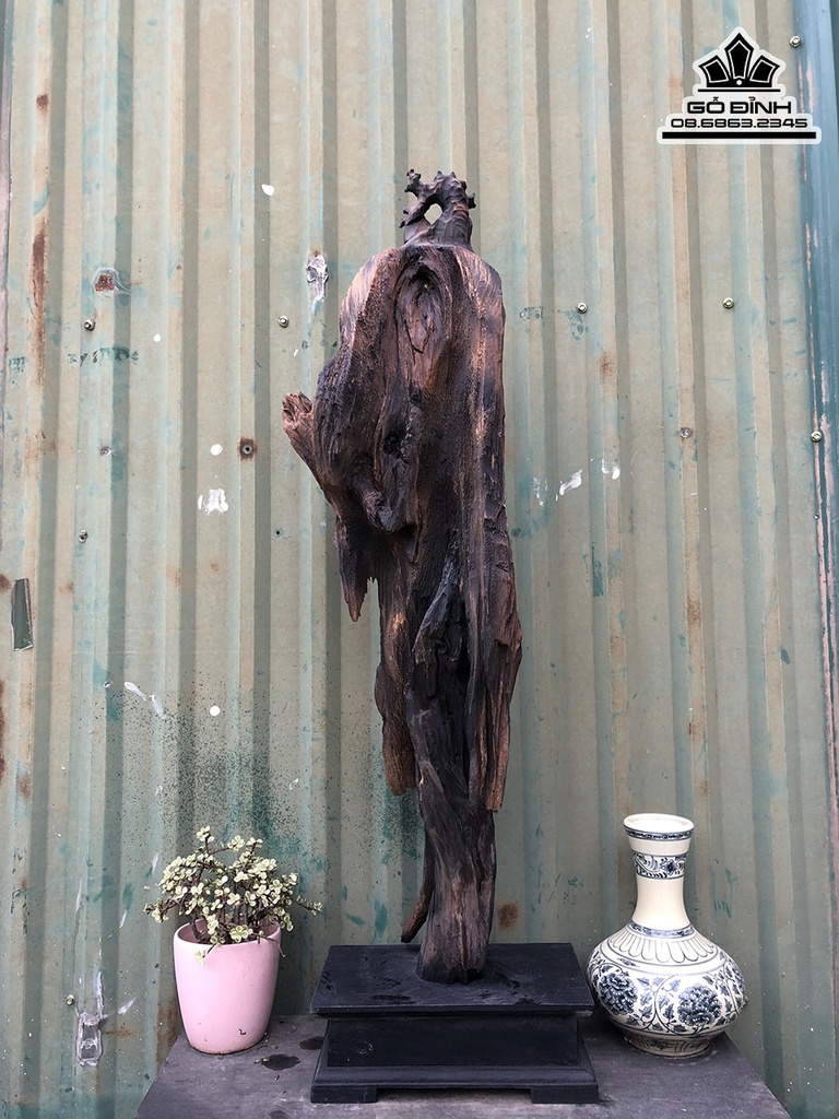 Tượng Đạt Ma Sư Gỗ Bách Xanh Cao 94 Ngang 26 Sâu 15 (cm) 4