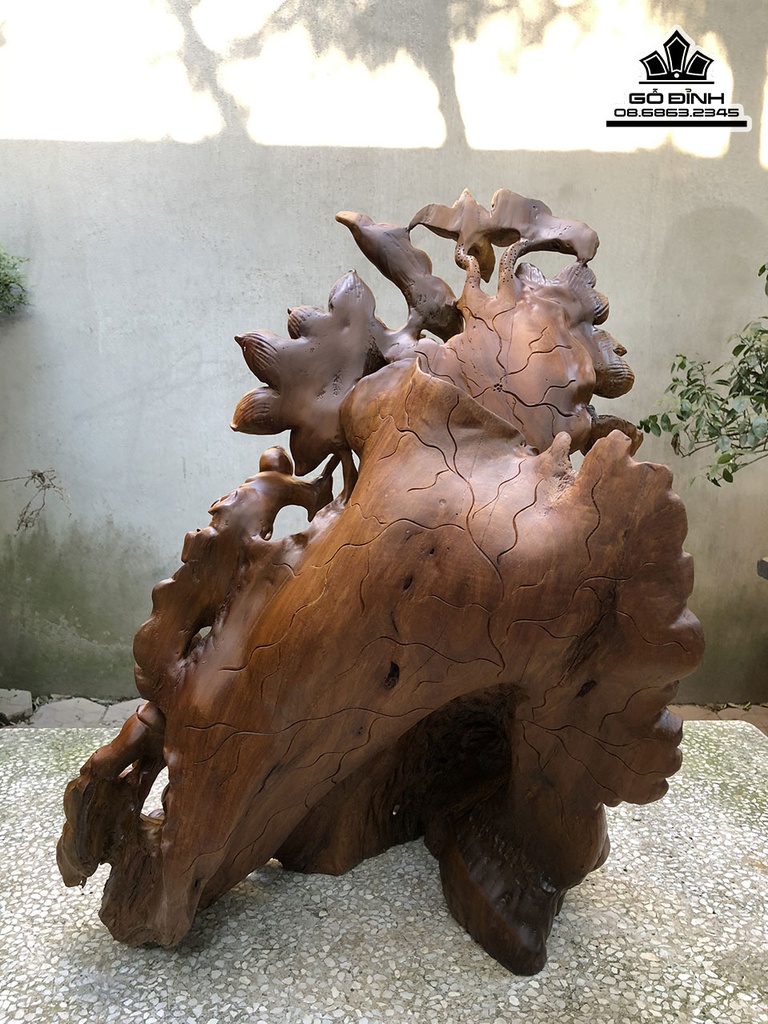 Tượng Phật Di Lặc Gỗ Bách Xanh Cao 68 Ngang 50 Sâu 40 (cm) 3