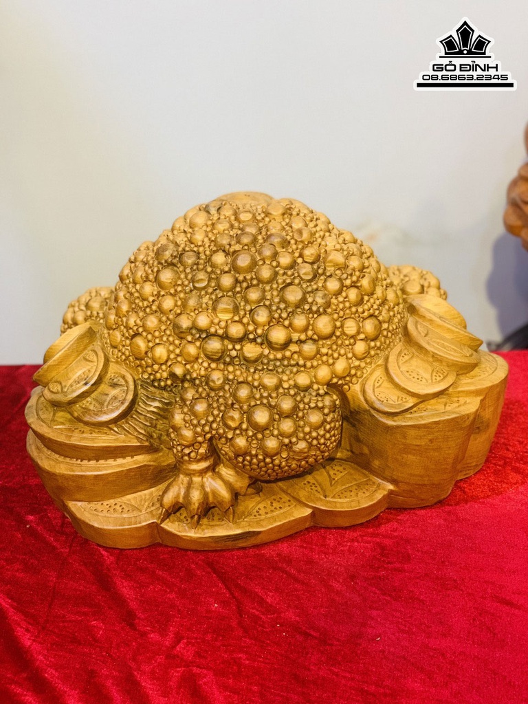 Tượng Cóc Thềm Thừ Gỗ Ngọc Am Cao 30 Ngang 38 Sâu 50 (cm) 0