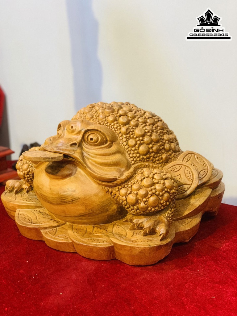 Tượng Cóc Thềm Thừ Gỗ Ngọc Am Cao 30 Ngang 38 Sâu 50 (cm) 1