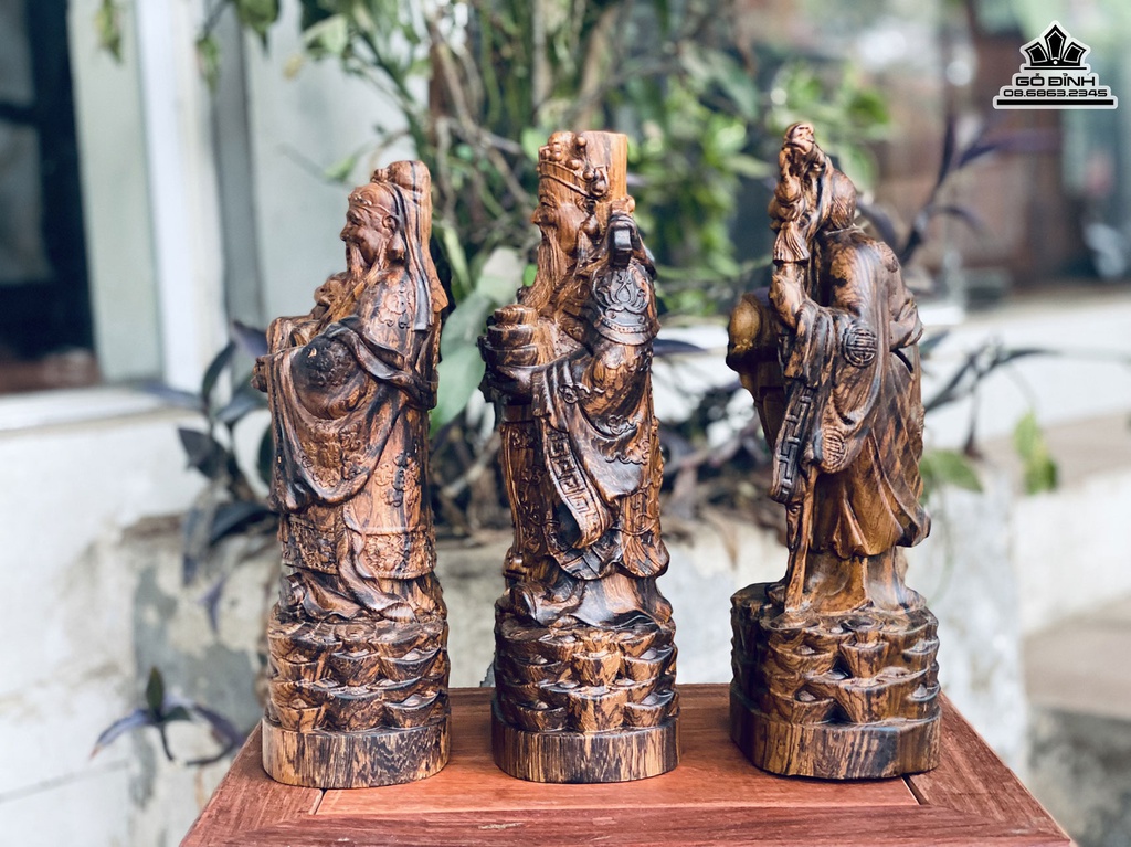 Tượng Phúc Lộc Thọ (TamĐa) Gỗ Cẩm Lai Nguyên Khối Cao 30 Ngang 10 Sâu 10 (cm) 1