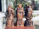 Tượng Phúc Lộc Thọ (TamĐa) Gỗ Cẩm Lai Nguyên Khối Cao 30 Ngang 10 Sâu 10 (cm)2