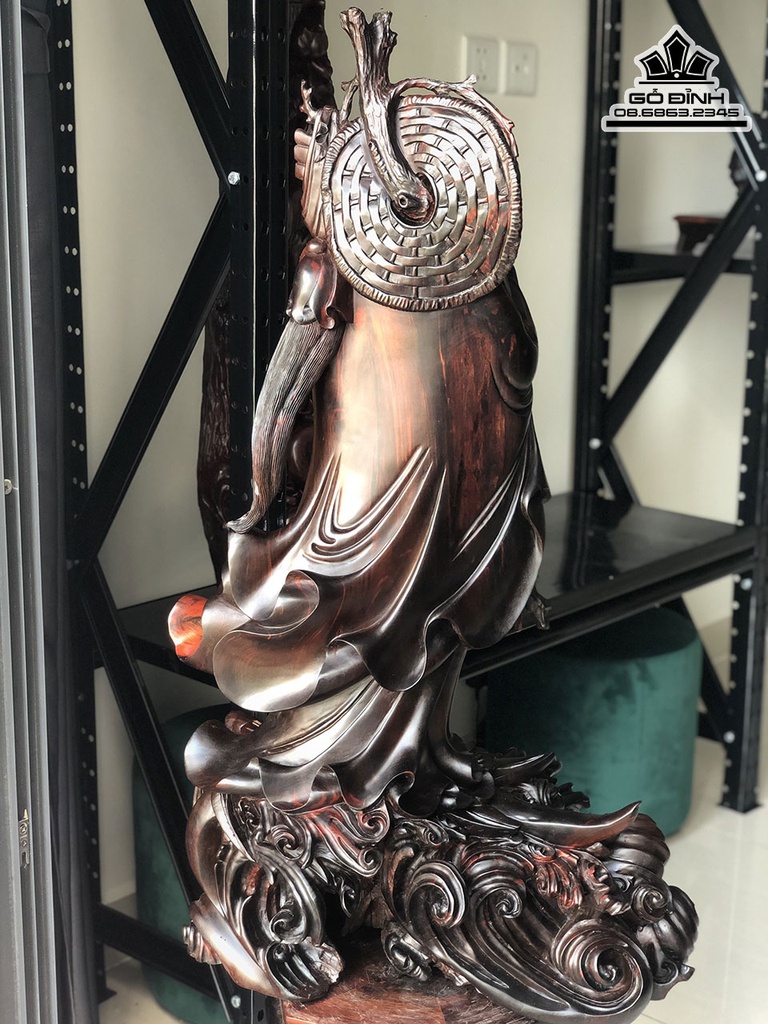 Tượng Đạt Ma Sư Gỗ Trắc Cao 90 Ngang 52 Sâu 31 (cm) 1