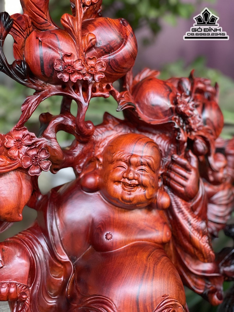 Tượng Phật Di Lặc Ngũ Phúc Gỗ Trắc Cao 75 Ngang 42 Sâu 23 (cm) 3