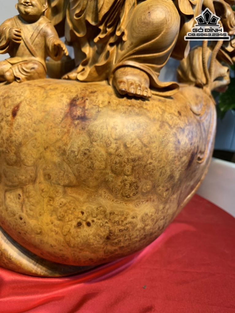 Tượng Phật Di Lặc Gỗ Hương Liền Khối Cao 73 Ngang 45 Sâu 33 (cm) 1